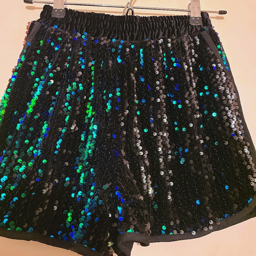 Sequin short shorts